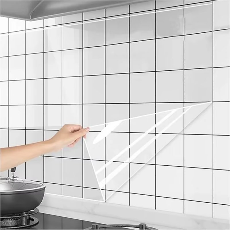 Commercial Kitchen Wall - 3M/5M/10M 주방 벽 벽지 투명 정전기