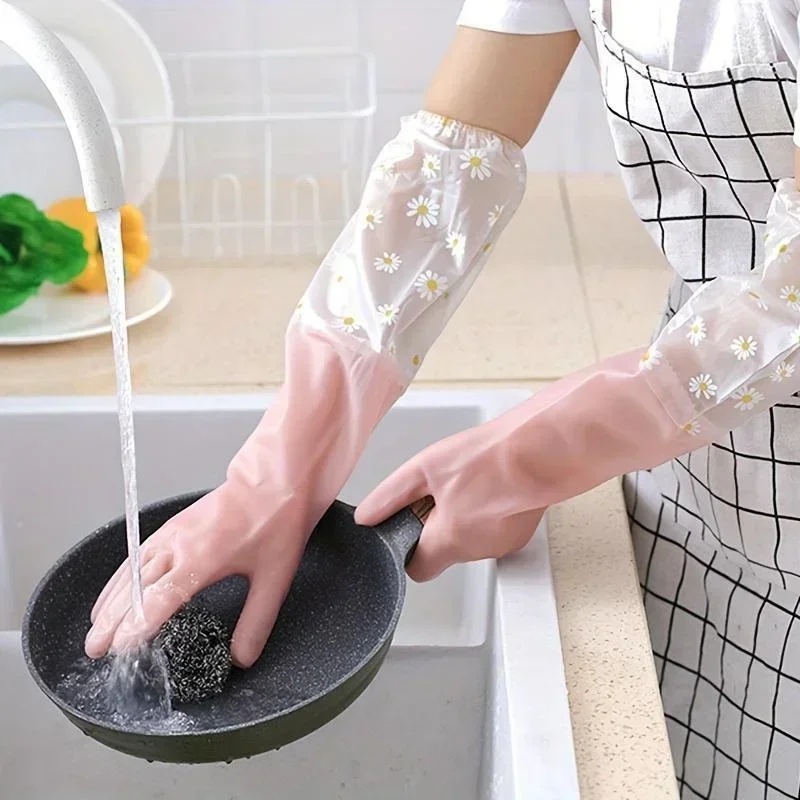 Commercial Kitchen Gloves - 가정용 긴팔 고무장갑 설거지 장갑 주방