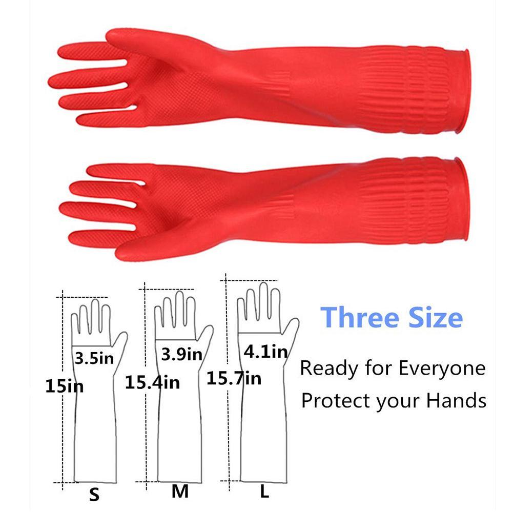 Commercial Kitchen Gloves - 주방용 빨간 장갑 설거지 청소용 두꺼운