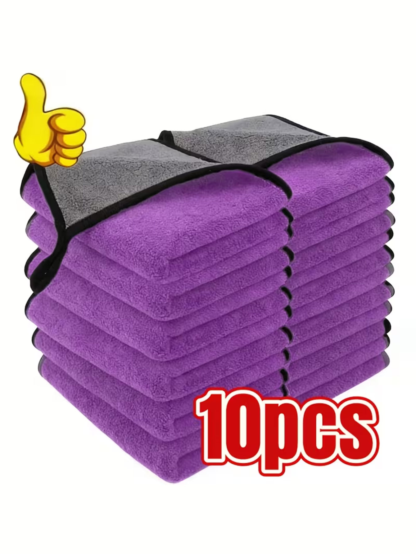 Commercial Kitchen Towels - 10팩 양면 코랄 벨벳 극세사 청소용
