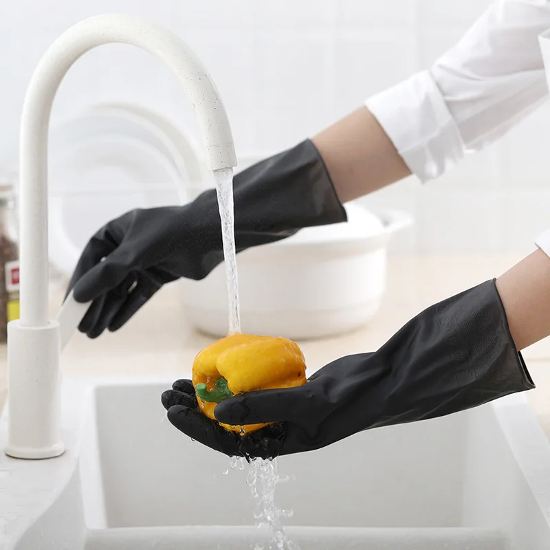 1쌍 검정 장갑 가정용 세척 청소 장갑 정원 주방 설거 - Commercial Kitchen Gloves 리뷰 및 가격
