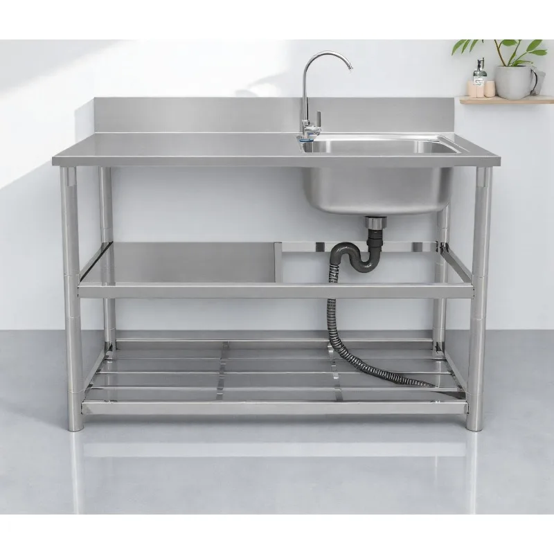 스테인리스 스틸 프리 스탠딩 싱크대(워크탑 포함) 가정 - Commercial Kitchen Sink 리뷰 및 가격