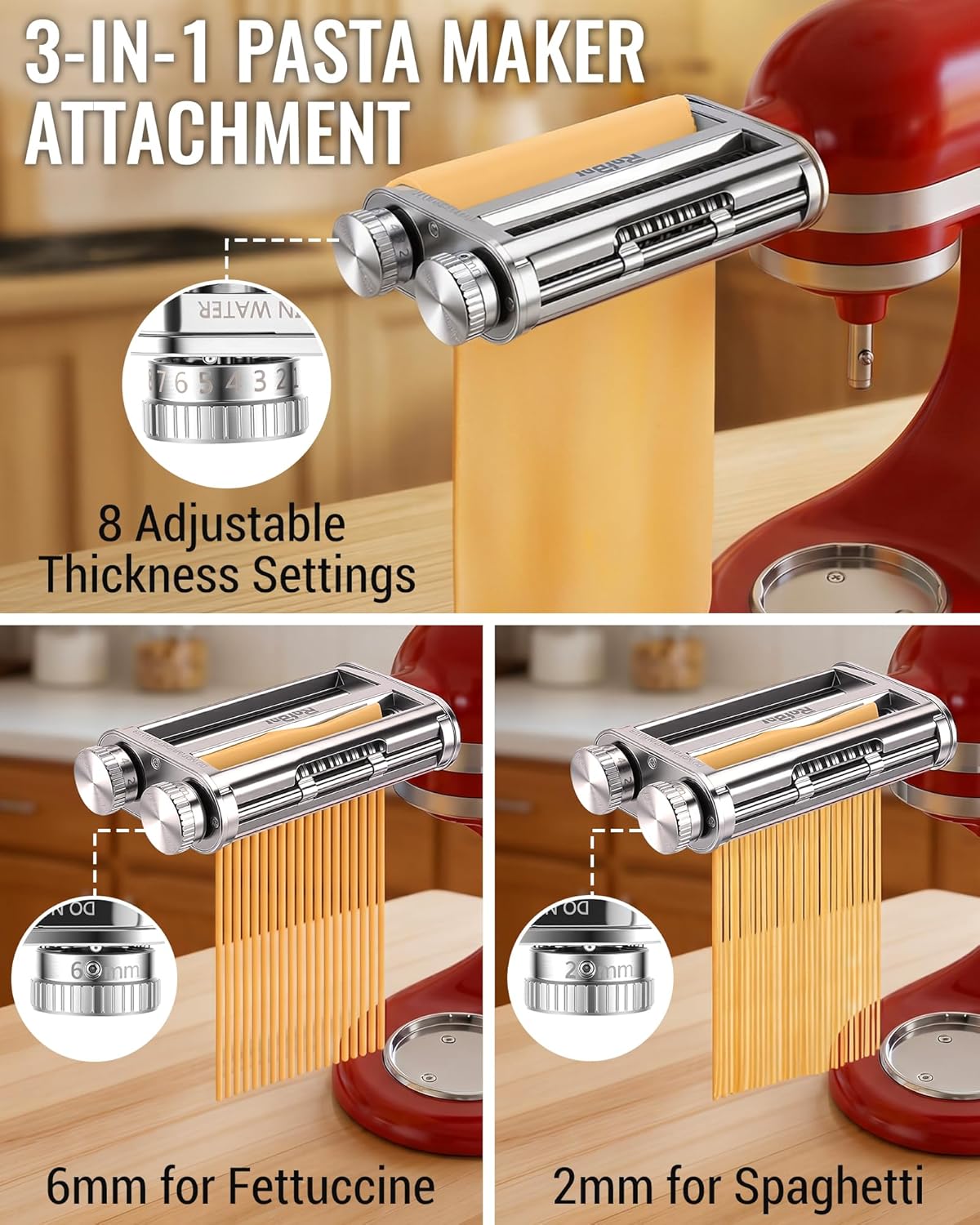 키친에이드 믹서 3-in-1 파스타 롤러 커터 부착물, - Commercial Kitchen Supplies 리뷰 및 가격
