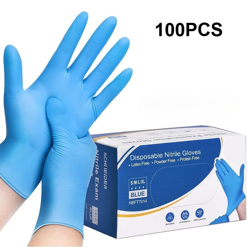 100PCS 블루 니트릴 일회용 장갑 라텍스 프리 안전 - Commercial Kitchen Gloves 리뷰 및 가격
