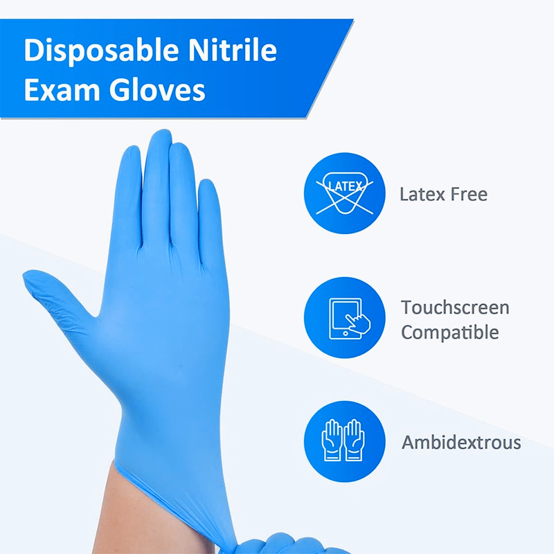 100PCS 블루 니트릴 일회용 장갑 라텍스 프리 안전 - Commercial Kitchen Gloves 리뷰 및 가격