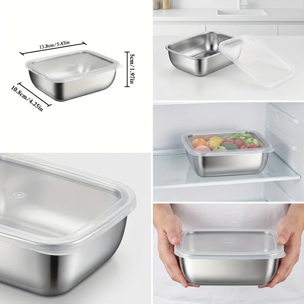 5개 스테인리스 스틸 식품 보관 용기, 쌓을 수 있는  - Commercial Kitchen Supplies 리뷰 및 가격