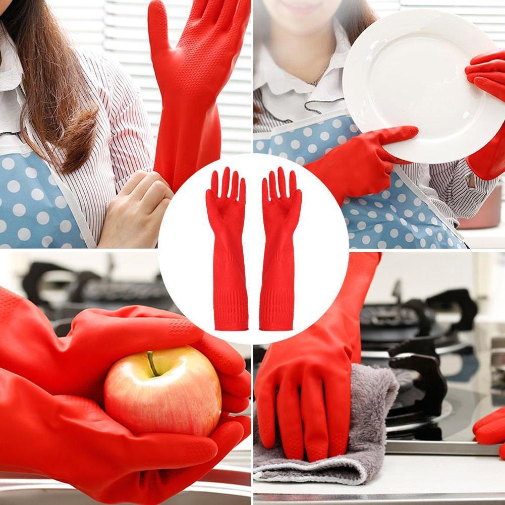 주방용 빨간 장갑 설거지 청소용 두꺼운 보호 방수 긴  - Commercial Kitchen Gloves 리뷰 및 가격