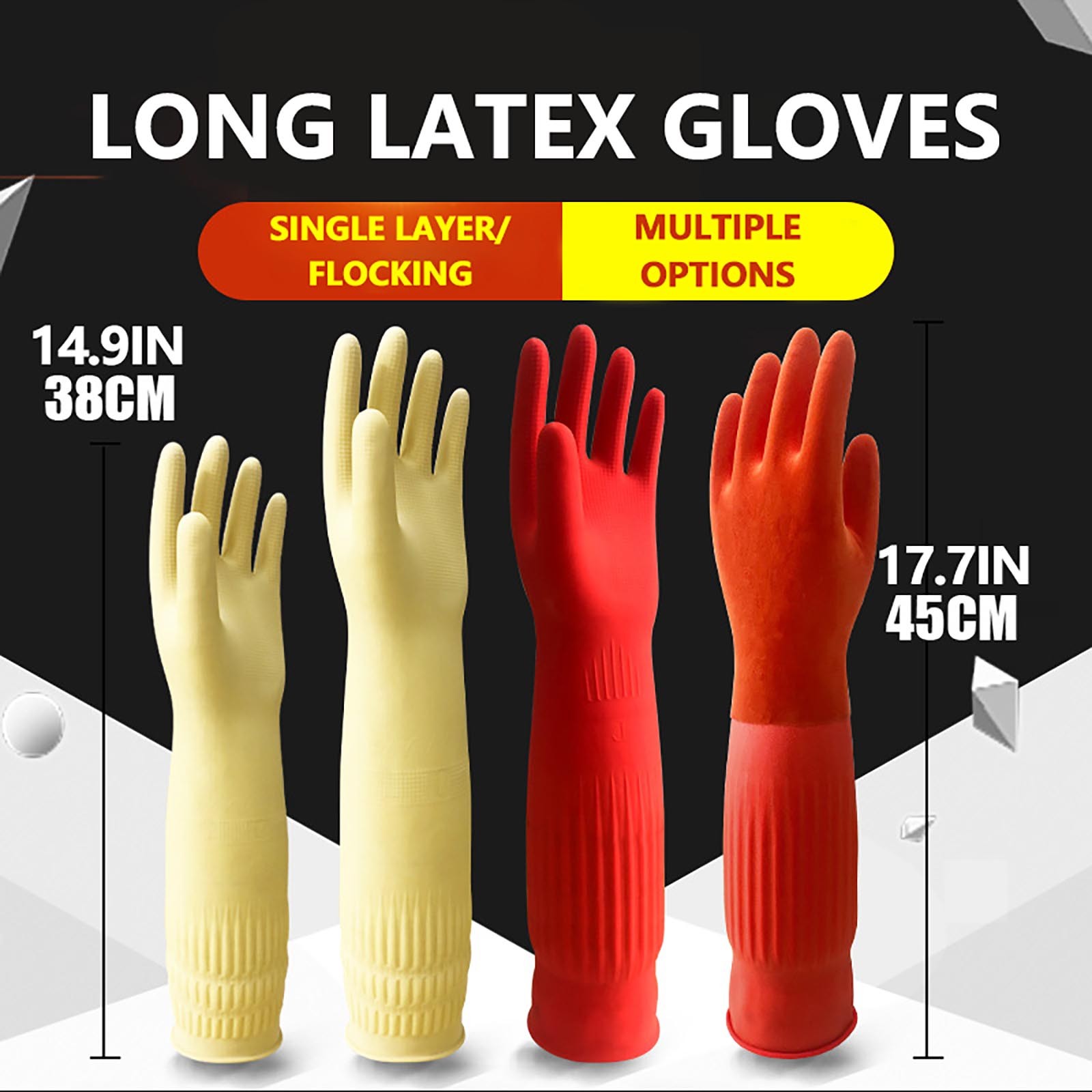 1 쌍 유연한 편안한 고무 깨끗한 장갑 빨간 접시 세척 - Commercial Kitchen Gloves 리뷰 및 가격