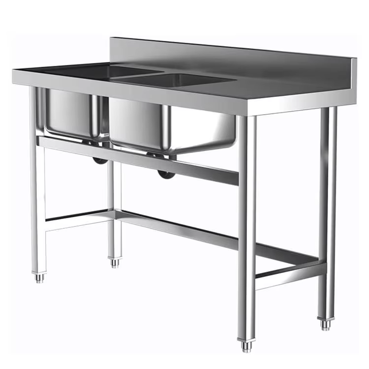 상업용 호텔 주방기기 이중볼 스테인리스 싱크대 작업대  - Commercial Kitchen Sink 리뷰 및 가격
